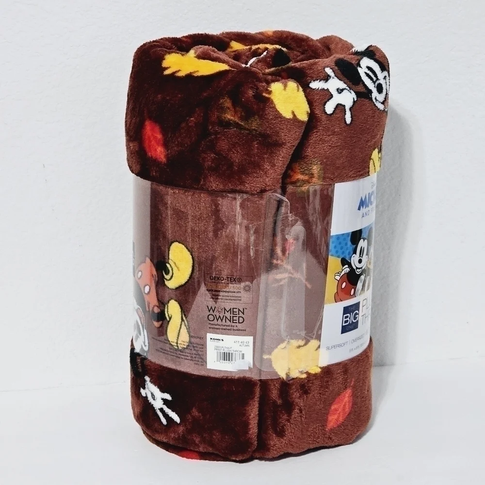 New! Disney Oversized Supersoft Mickey Minnie Mouse Printed Plush Throw Blanket
